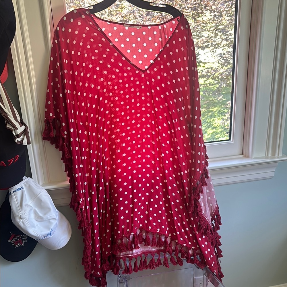 Tularosa Red and White Polka Dot Dress/Coverup